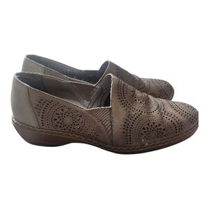 Rieker Taupe Perforated Slip-On Loafers